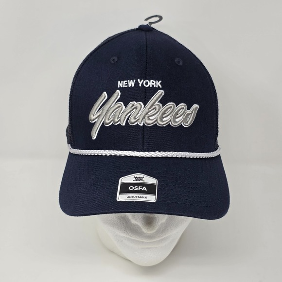 New York Yankees MLB Fan Favorite Rope Trucker Snapback Hat Cap Navy/Gray OSFA - Picture 1 of 8